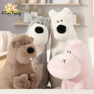 LOOKME系列土拨鼠抱枕北极熊毛绒玩具抱枕娃娃可爱生日礼物送女友