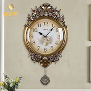 欧式挂钟静音客厅田园装饰石英，钟表复古创意，家用时钟壁钟艺术挂表