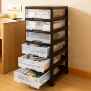 办公室桌面免安装收纳柜，抽屉式多层架整理箱，塑料矮款家用储物柜