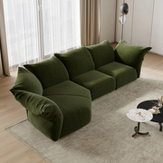 北欧布艺沙发客厅现代简约高档大户型别墅转角弧形意式极简沙发