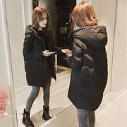 黑色羽绒服女2021年时尚洋气小个子中长款加厚冬季外套女