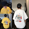 中大童夏季T恤趣味卡通动漫高达机器人嘻哈街舞儿童男童短袖上衣