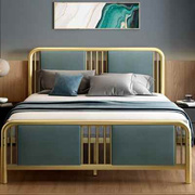 现代简约欧式网红铁艺床，公寓民宿双人床，1.2米1.5米主卧大床带床垫