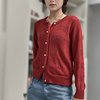 高档春秋季新款镂空针织开衫上衣女短款圆领长袖外套毛衣时尚外搭
