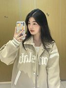 美式复古hiphop棒球服女春秋季2023年高街港风chic外套夹克潮