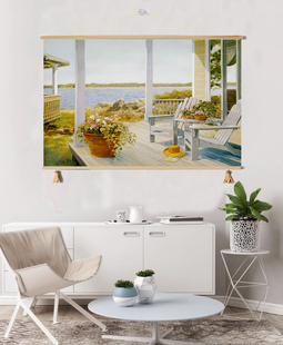 欧式海边风景装饰画空间，延伸卧室床头客厅沙发背景，挂画自然治愈风