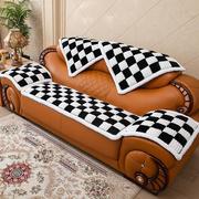 秋冬季毛绒加厚真皮沙发，垫子馒头垫防滑实木红木老式防滑沙发坐垫