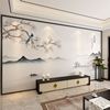 新中式壁布客厅电视背景墙山水花鸟壁纸沙发影视墙布卧室床头壁画