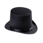 万圣节魔术师帽子绅士高礼帽(高礼帽)毛毡黑色爵士，帽魔术表演道具装扮帽子