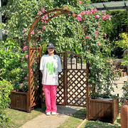 拱门花架子防腐木葡萄架阳台，爬藤植物拱形庭院花园门，实木花园装饰