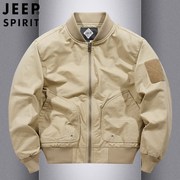 JEEP吉普飞行员夹克男士2023年春秋美式休闲纯棉中年复古外套