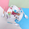 可爱卡通儿童碗勺套装家用竹纤维辅食宝宝双耳饭碗幼儿园汤碗餐碗
