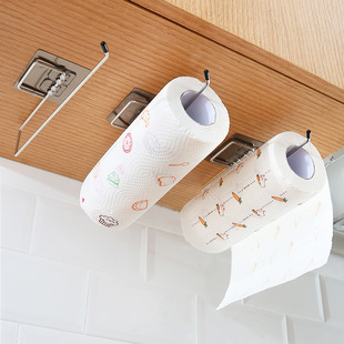 厨房浴室纸巾卷纸不锈钢免打孔壁挂式懒人抹布擦手纸毛巾架收纳架