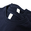 250g藏蓝色重磅纯色咔叽圆领短袖T恤纯棉藏青深蓝色简约男士体恤
