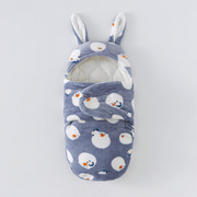 婴儿包被秋冬款法兰绒新生儿睡袋，抱被两用宝宝，用品冬天外出服加厚