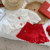 女童夏装套装2023夏季女宝宝洋气时髦短袖娃娃衫裙裤两件套潮