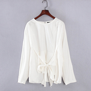 ESP系列 春秋女装库存折扣米白色长袖上衣衬衫Y3020D