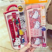 日本OSK不锈钢宝宝儿童卡通kitty奥特曼勺子叉子筷子便携餐具套装