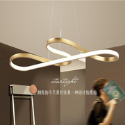 led客厅灯吊灯创意后现代简约 个性艺术铝材圆圈环形 卧室餐厅灯
