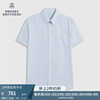Brooks Brothers/布克兄弟男士棉质竖条纹短袖免烫正装衬衫