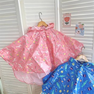 出口anko原单卡通便携儿童，时尚秋季风衣，雨披斗篷式雨衣