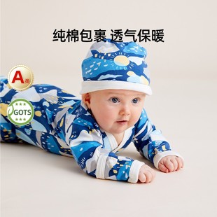 美国applepark初生婴儿纯棉围嘴宝宝口水巾帽子发带