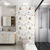 卡通浴室艺术瓷砖卫生间小猫图案墙砖厕所马桶岩板背景墙个性定制