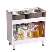 厨房不锈钢水槽柜双槽带橱柜洗菜盆洗碗槽家用洗菜池一体水池柜