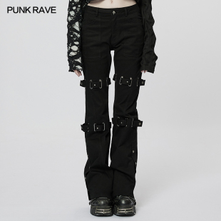 *小破亚文化 PUNK RAVE pr朋克状态原创女装 街头个性小喇叭长裤