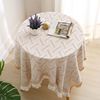法式茶几盖布纯色高级感床头柜，书桌卧室梳妆台布圆型长方形餐桌布