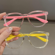 儿童时尚眼镜框男童装饰无镜片眼镜女童硅胶，可爱宝宝玩具眼镜架潮