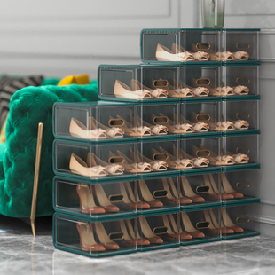 耐奔硬塑料鞋盒收纳盒透明鞋架鞋柜鞋收纳神器抽屉式放鞋子鞋盒子