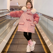定制女童棉衣冬季2023韩版儿童网红洋气，加厚大童冬装时髦外套