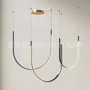 设计师U型led客厅吊灯现代简约大气家用餐厅卧室吊灯创意个性灯具
