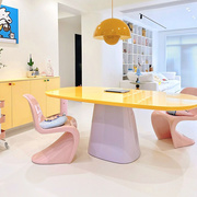 意式约原木餐桌长方形设计师办公桌烤漆面大小户型约风工作台