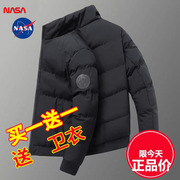 NASA联名冬季羽绒服男士潮流立领外套男青年加厚保暖冬装棉衣棉袄