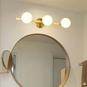 新美式全铜镜前灯欧式简约卫生间梳妆台浴室镜柜灯洗手间玻璃球壁