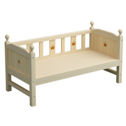 实木无漆儿童拼接床带护栏烙印婴儿床加宽男女孩单人床延伸床边床