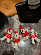 圣诞限定卡通可爱掌门狗挂件，钥匙扣红色毛衣，挂件适用于各类女包