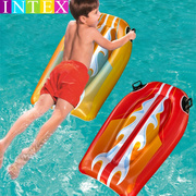 儿童充气游泳圈幼儿园泡沫之夏季b滑水踢板小孩戏水床把手冲浪浮
