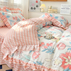 韩式公主风非全棉纯棉，床裙款四件套床单，被套罩宿舍三件套床上用品