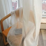 外贸窗帘窗纱十字纱白色纱帘窗纱，布料成品白色沙飘窗阳台半遮光