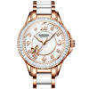 时尚女品牌全自动机械表，瑞士进口士手表镶钻白色watch陶瓷