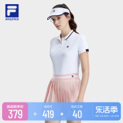 fila斐乐女士短袖，polo衫2023夏季网球，莱卡运动上衣