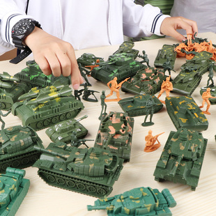 儿童兵人军事战争场景模型，游戏玩具套装，怀旧士兵打仗塑料小人沙盘