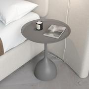 北欧风格现代简约床头柜，圆形铁艺床头置物桌，简易设计小床头柜