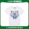香港直邮KENZO 男童白色棉质蓝色虎头印花圆领短袖T恤 KN10738-01
