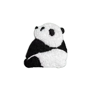 可爱大熊猫毛绒刺绣贴儿童衣服补丁，缝制手机壳，包包围巾装饰自粘贴