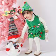 儿童圣诞树表演服装女童万圣诞节平安夜服饰小树装扮服装
