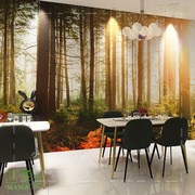 森林壁画3d餐厅饭店主卧床头定制房间客厅电视沙发背景墙茶室壁纸